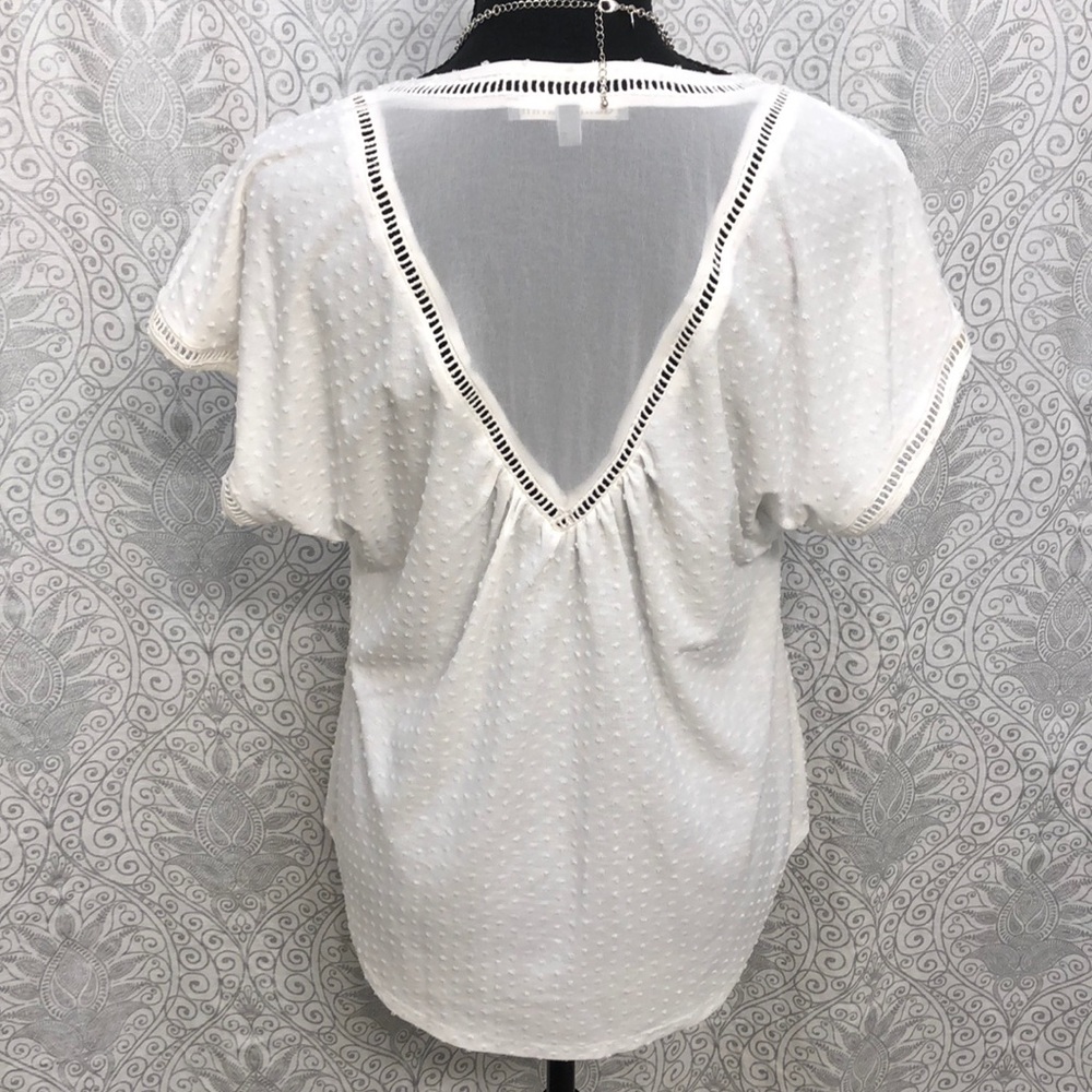 Daniel Rainn Swiss Dot White Top - Picture 2 of 10